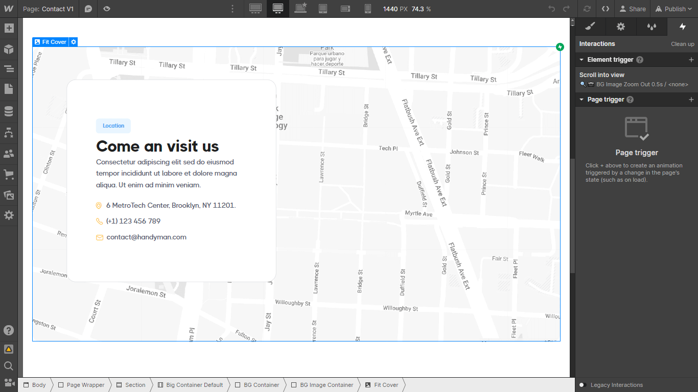 Animation - Handyman X Webflow Template