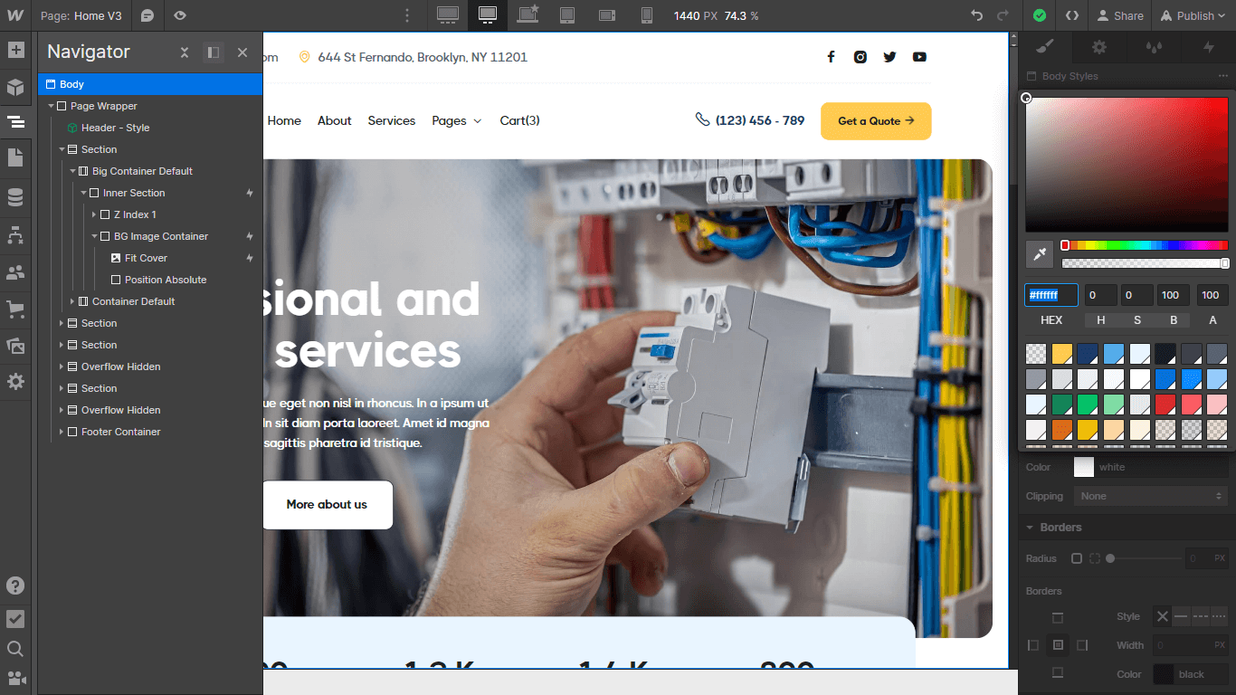 Color - Handyman X Webflow Template
