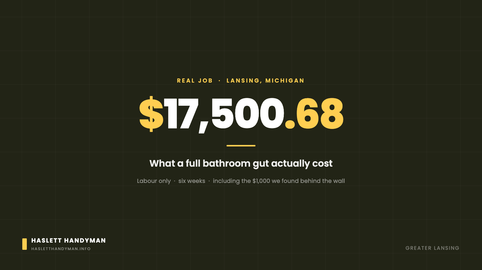 What a Full Bathroom Gut Actually Costs in Lansing, MI (Real 2026 Job)