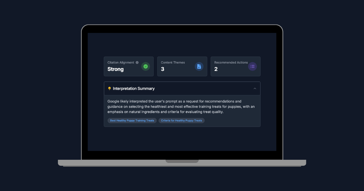 UI screenshot of the Citation Alignment report within Hi, Moose SEO platform