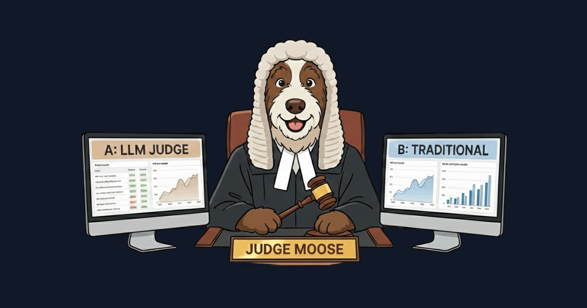 Moose representing LLM-as-a-judge when doing AEO AB testing
