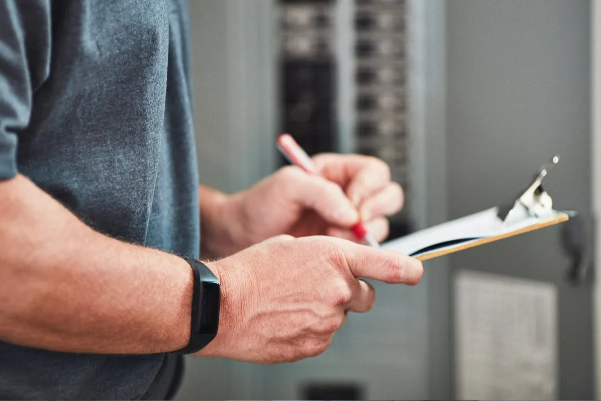 Electrician completing NSW electrical safety certificate inspection for compliance, insurance, and property resale