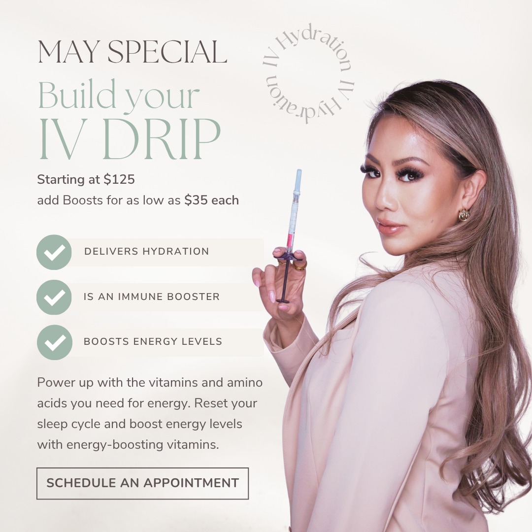 Promotion for Reiki Energy Healing service with chakra alignment for $89 by Beauty Factory Medspa, featuring crystals and chakra symbols on a purple background.