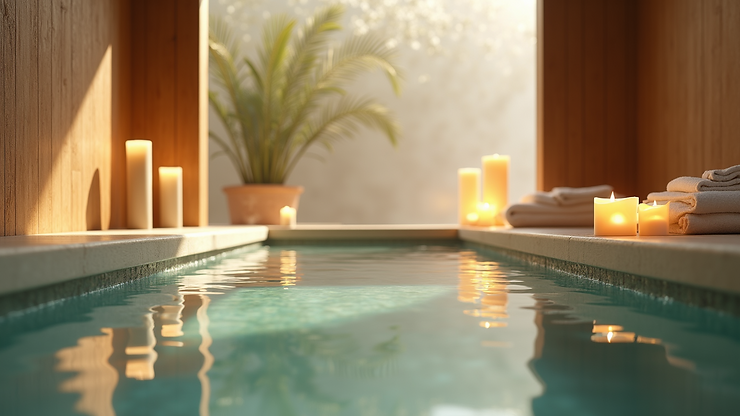 Eye-level view of a serene spa environment
