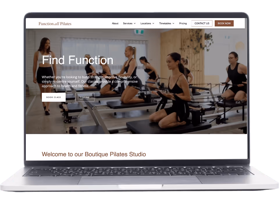 Function all pilates website deisign case study