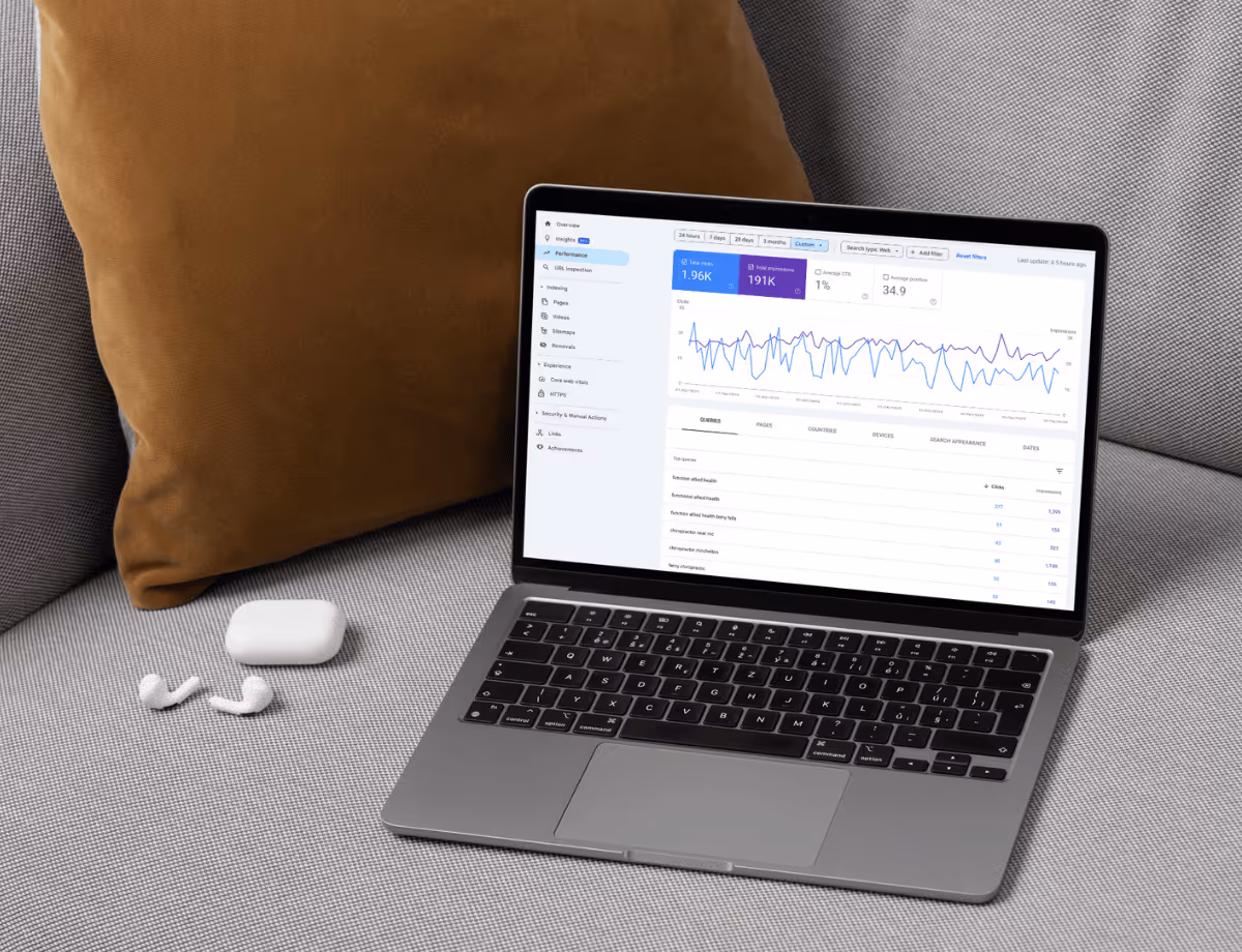 function.allied health google search console mockup