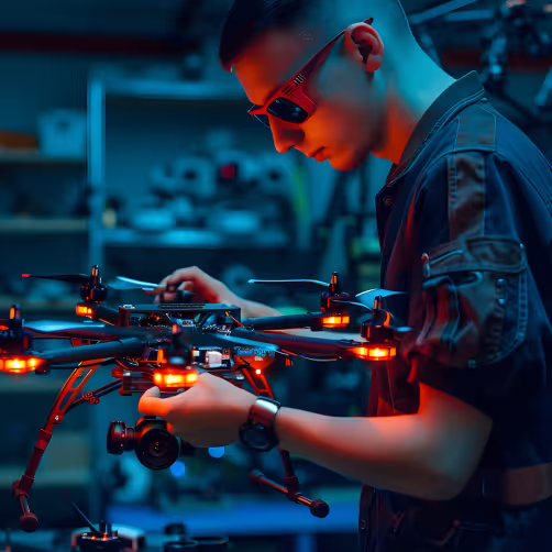 Personworking on the machines