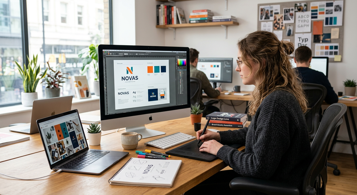 Designer de marque au travail