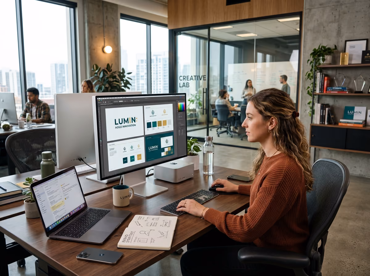 Female Brand Designer at Work