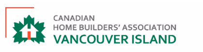 Logo of Canadian Home Builders' Association Vancouver Island featuring a green maple leaf and a house symbol.