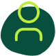 Green icon of a person inside a dark green circle.