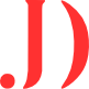 Stylized red letters J and D on a white background.
