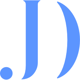 Stylized logo with the letters J and D in blue.