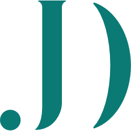 Logo with stylized letters J and D in green.