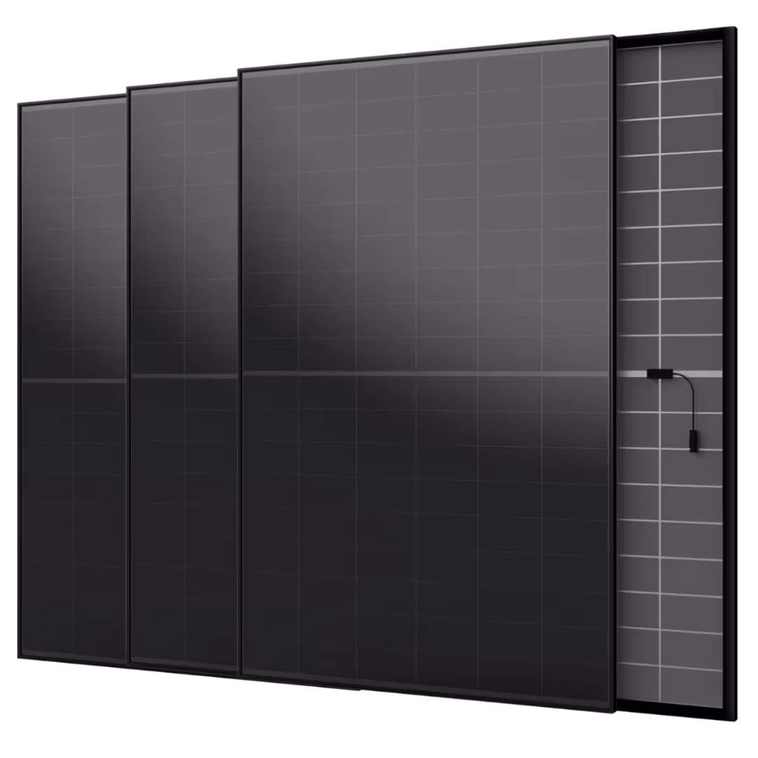 Schwarzes Solarmodul mit Gridline-Design für erneuerbare Energiegewinnung