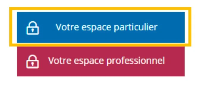 Bouton Votre espace particulier sur impôts.gouv.fr