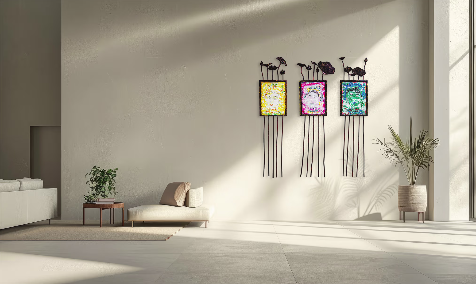 Ảnh mockup tranh Acrylic trong không gian sống