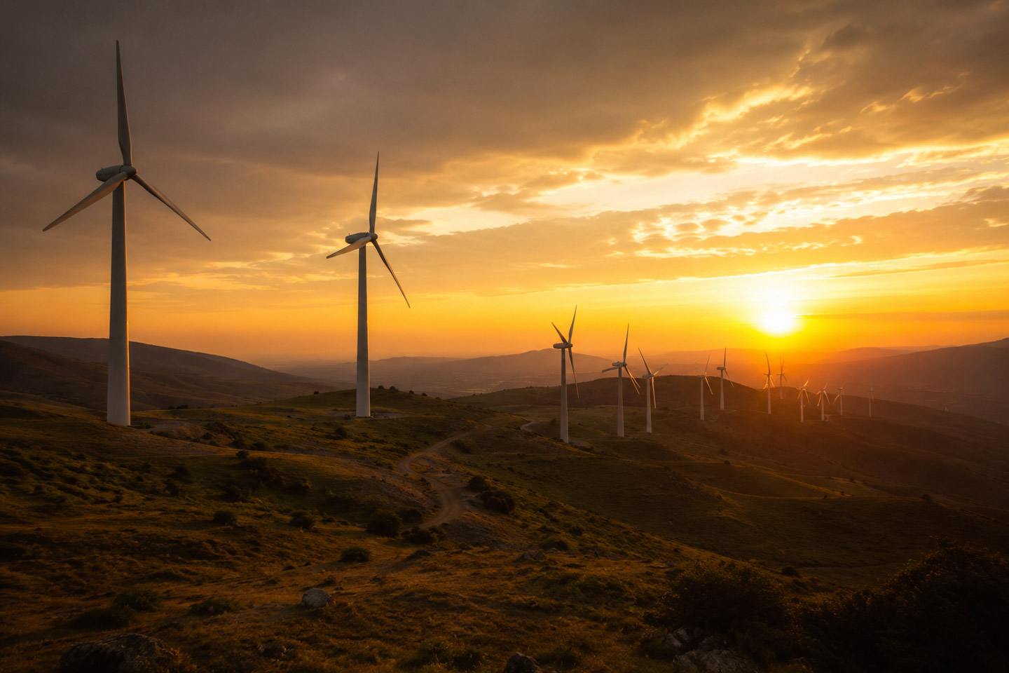 WInd mills on hills