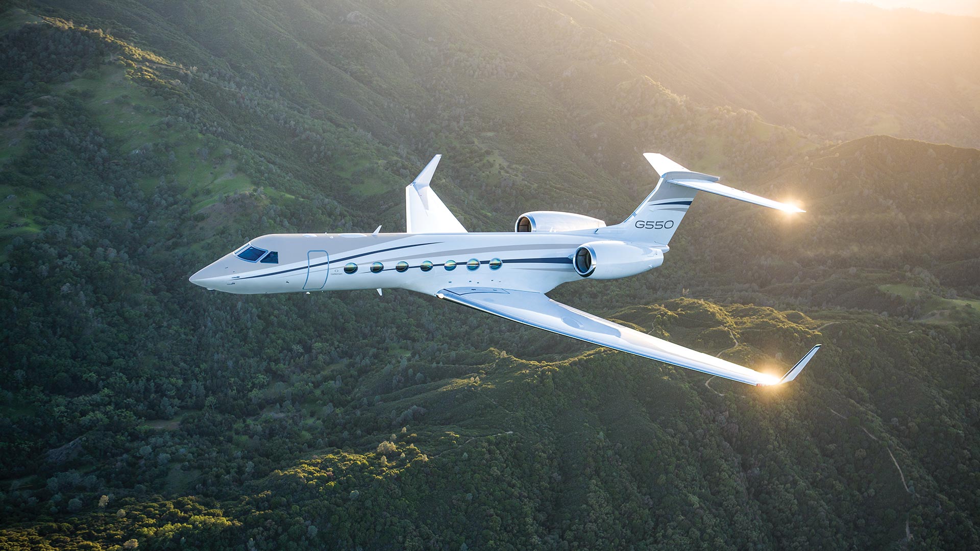 Jet privé / Jet d'affaires : Gulfstream G550 en vol