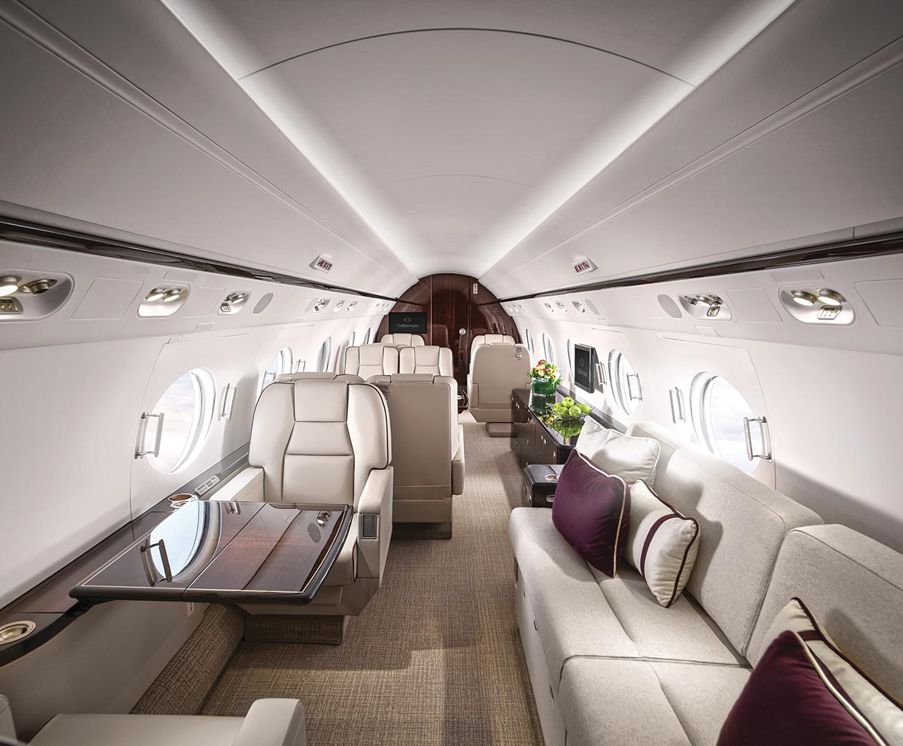 Jet privé / Jet d'affaires : cabine Gulfstream G550
