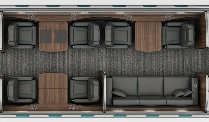 Jet privé / Jet d'affaires : plan cabine Bombardier Challenger 300