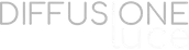 Logo con le parole 'DIFFUSIONE luce' in caratteri moderni e stilizzati.
