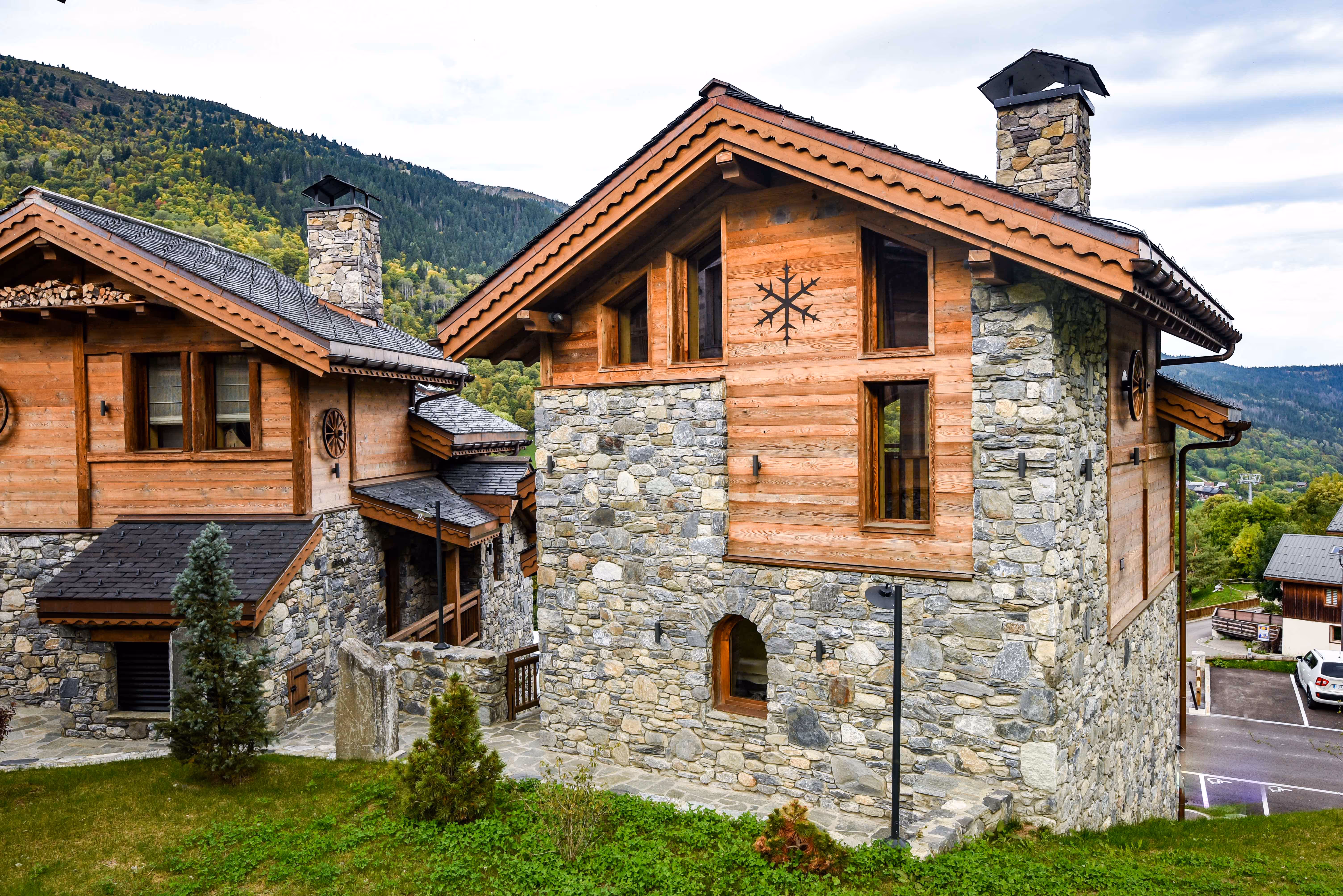 Vue extérieure du Chalet Mademoiselle, hameau de la Gittaz, Méribel