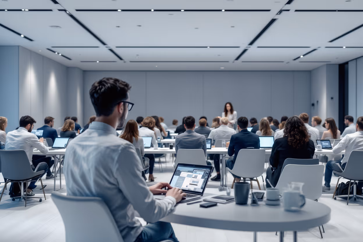 [background image] image of a busy tech company's office space (for a ai education tech company).