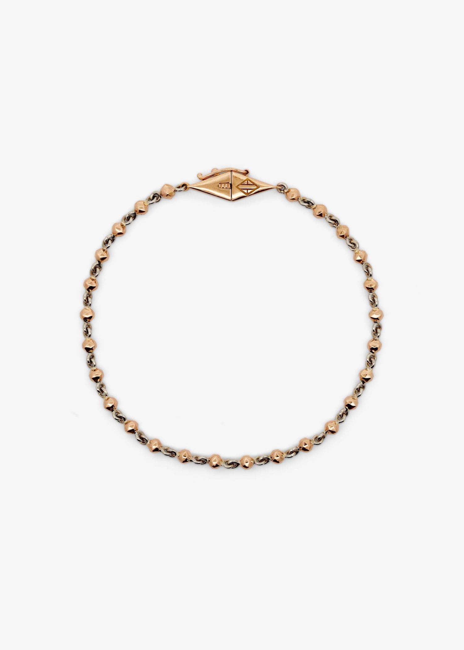 Mini Bead bracelet in 18k rose gold with a minimalist beaded design.