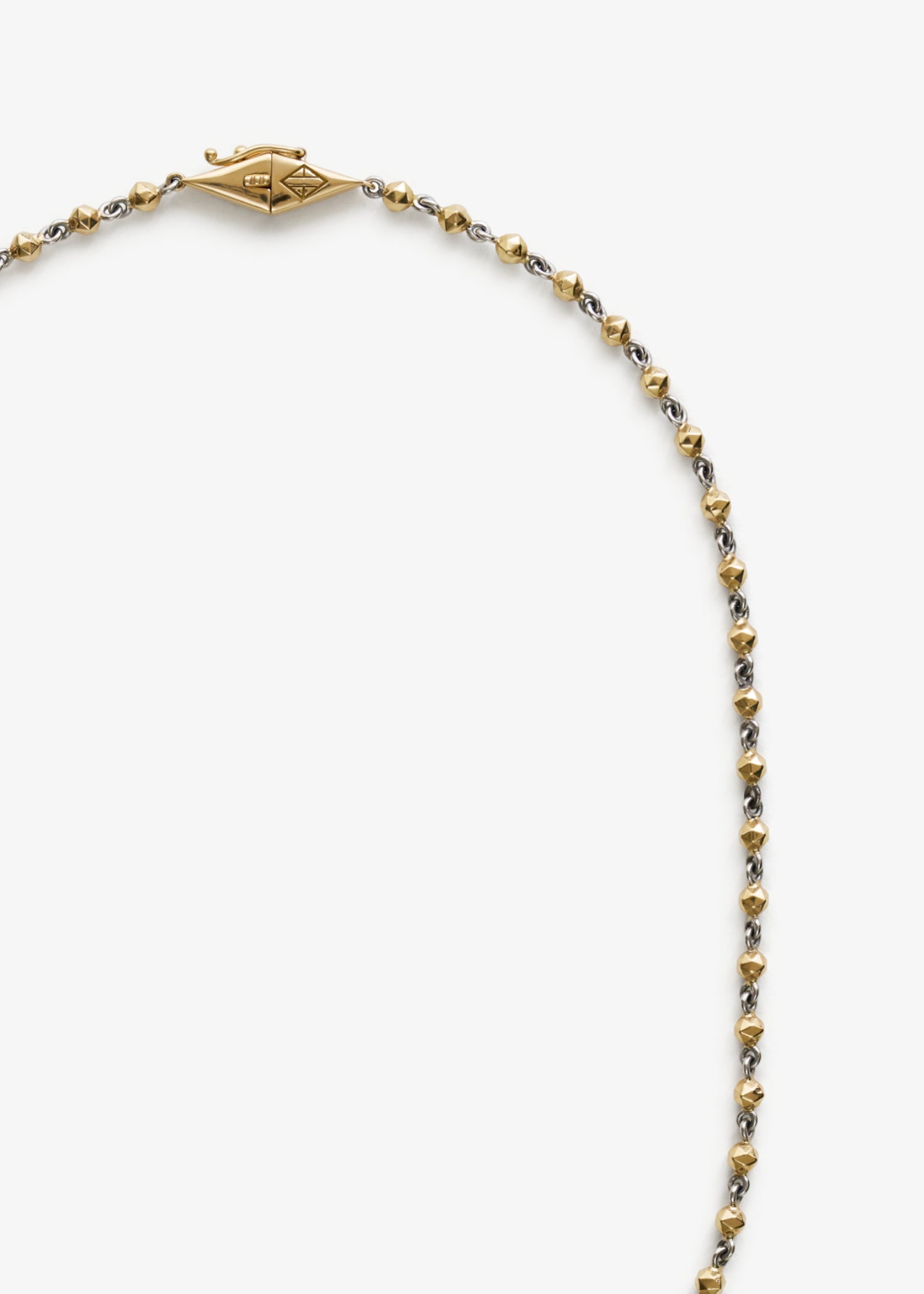 Mini Bead 16-inch necklace in 18k white gold with a minimalist fine jewelry design.
