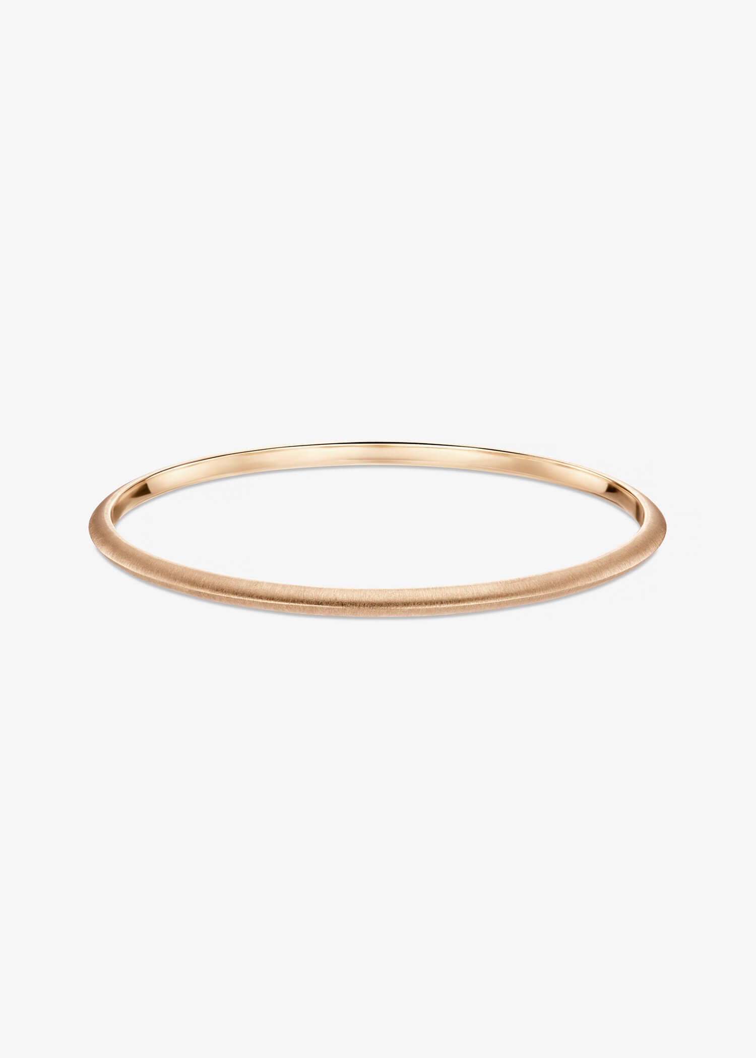 Knife Edge Bangle in 18k rose gold with a refined minimalist profile.