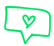 A heart in a message box icon.