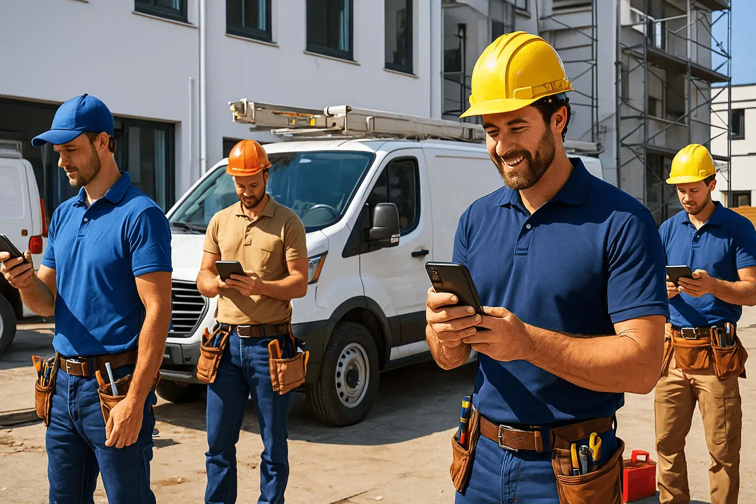 AI Phone Receptionist is talking on the phone with tradie