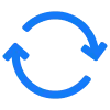 Blue circular refresh icon with arrows indicating reload or sync.