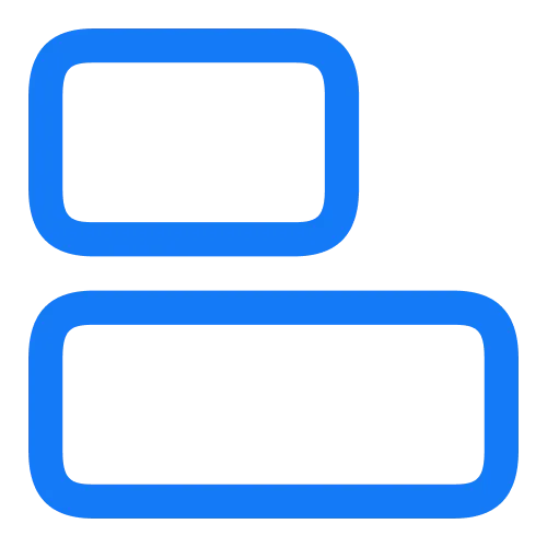 Two rounded blue rectangles stacked vertically on a transparent background.