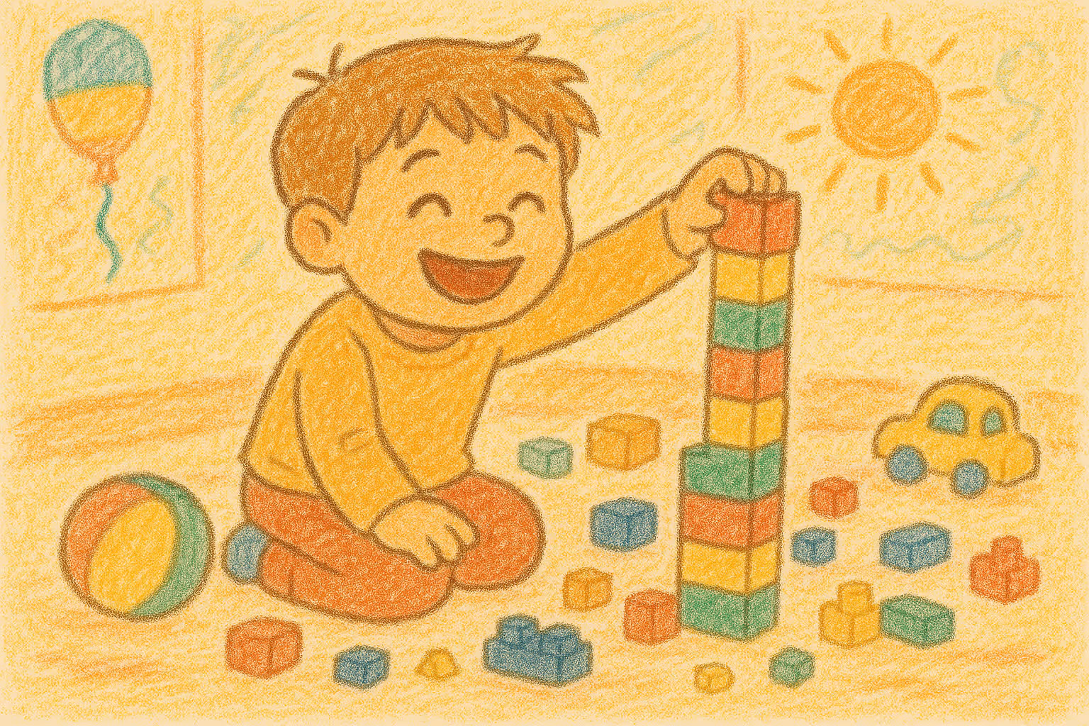 szczęśliwe dziecko bawiące się podczas zajęć