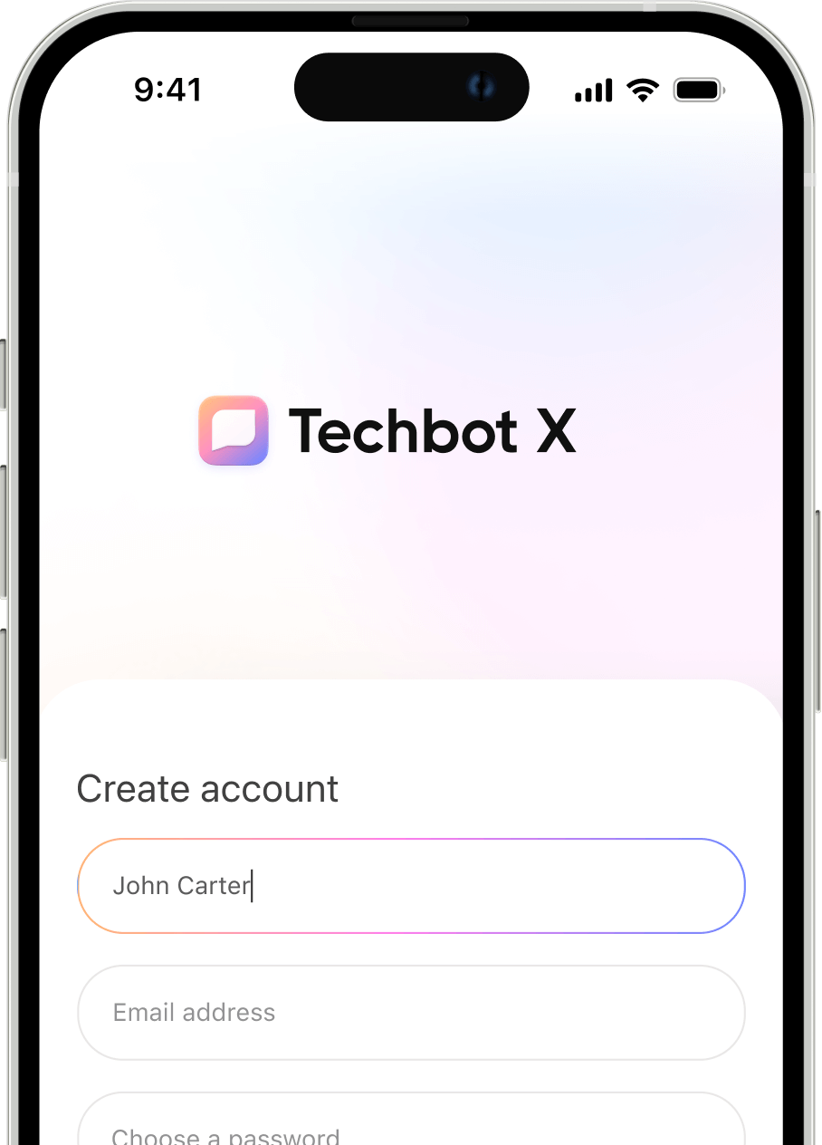 Create your Account Image - Techbot X Webflow Template