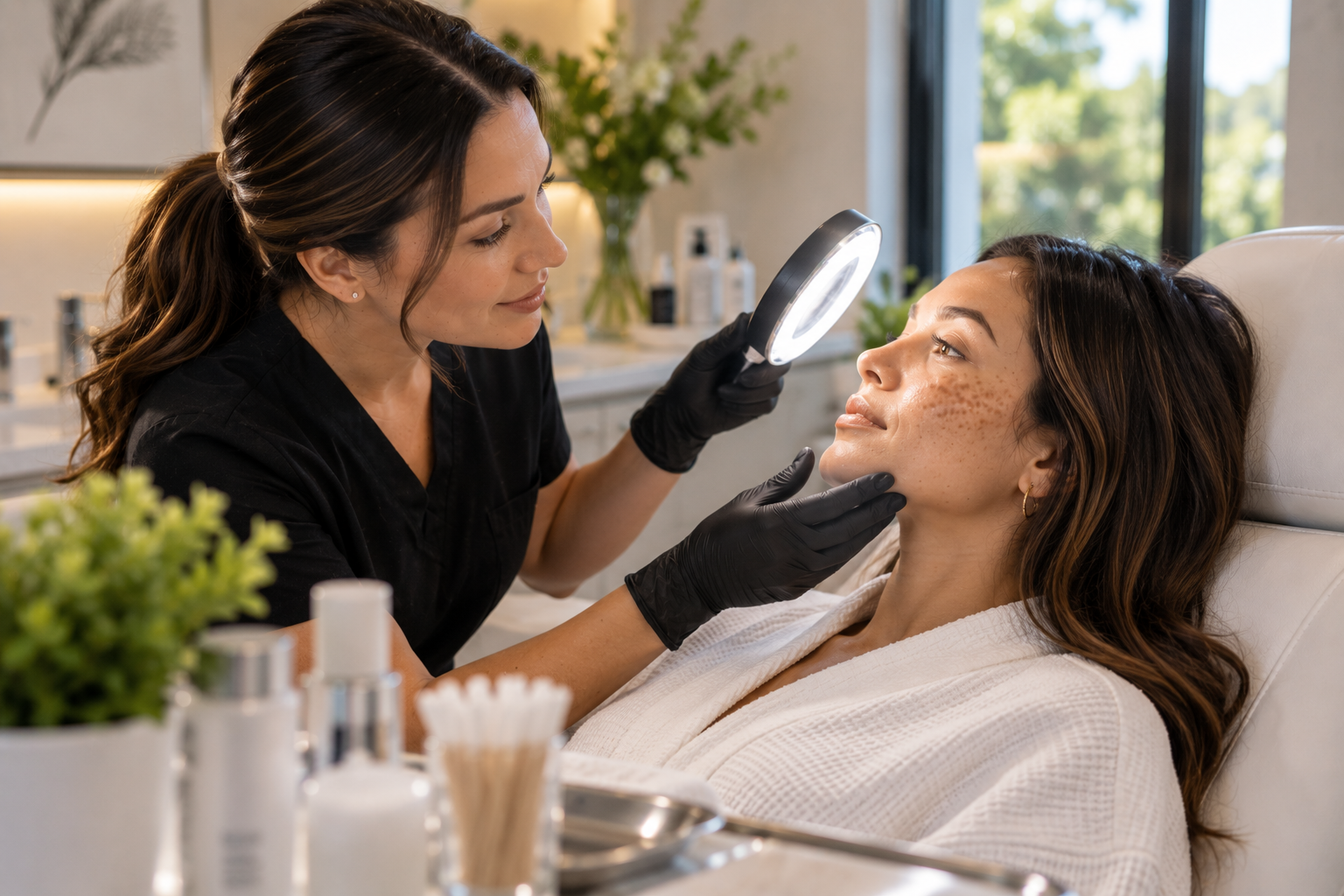 Gainesville, Florida patient exploring dark spot treatment options for sun spots and pigmentation