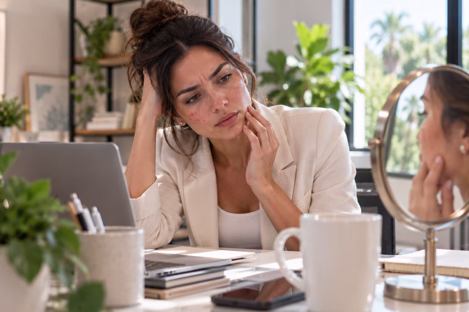 Belleview, Florida professional dealing with a stress-related breakout before treatment