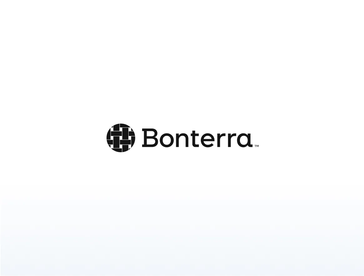 Bonterra logo featuring a black circular woven pattern symbol next to the word 'Bonterra'.