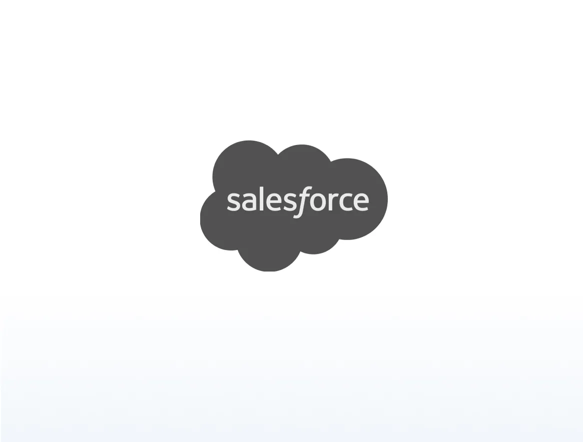 Salesforce logo with the word 'salesforce' inside a cloud shape.