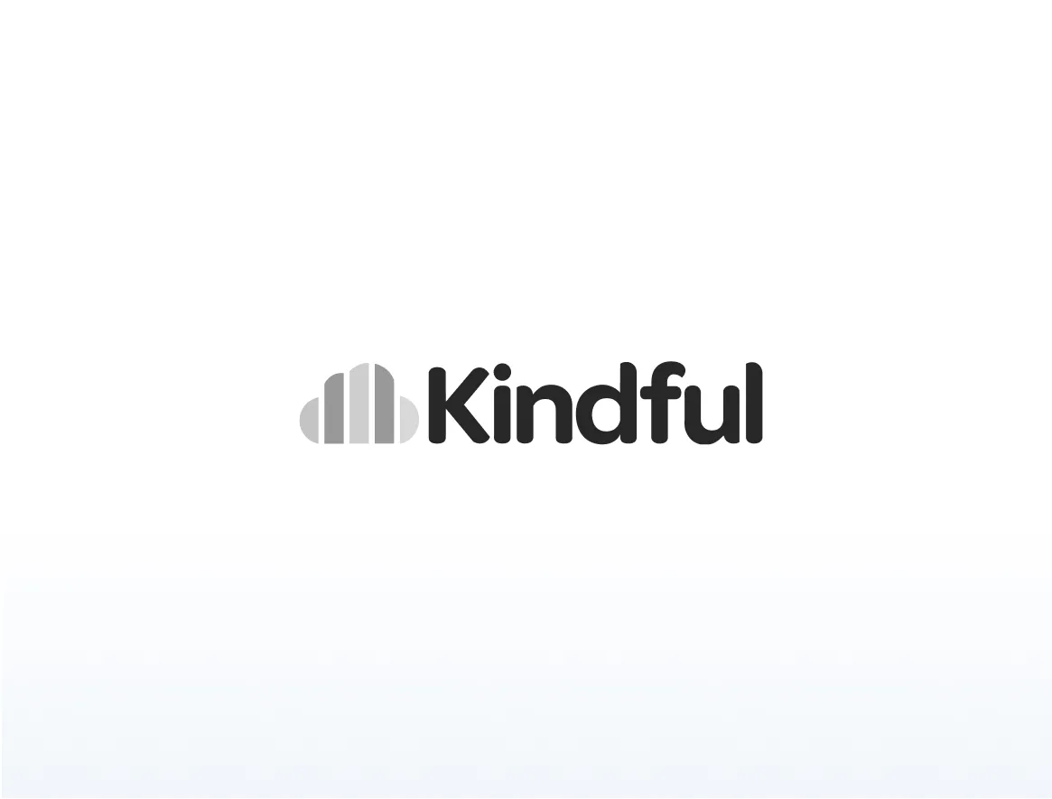 Kindful logo with a cloud and bar graph icon.