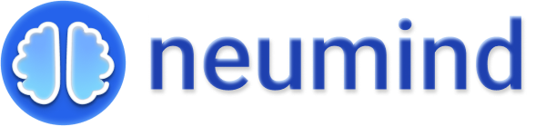 Neumind logo with a blue circular icon featuring a stylized brain and the word 'neumind' in blue lowercase letters.