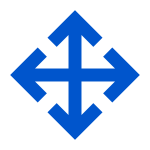 A blue alignment icon