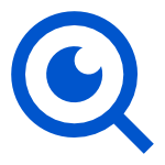 A search icon with an eye inside. The icon is representing insight.