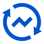 A blue icon representing efficiency