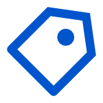 A blue sales tag icon