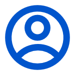 A blue profile picture icon
