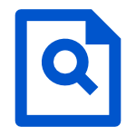 A blue document icon representing legal research