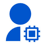 A blue icon representing intelligence